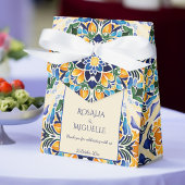 Talavera azulejo blauwe tegel  bruiloft bedankdoosjes