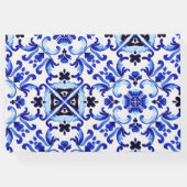 Talavera azulejo blauwe tegel  bruiloft gastenboek (Achterkant)