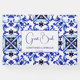 Talavera azulejo blauwe tegel  bruiloft gastenboek