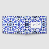 Talavera azulejo blauwe tegel  bruiloft gastenboek (Volledig)