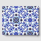 Talavera azulejo blauwe tegel  bruiloft gastenboek (Achterkant)