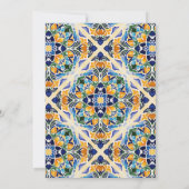 Talavera azulejo blauwe tegel  bruiloft kaart (Achterkant)