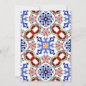 Talavera azulejo blauwe tegel  bruiloft kaart (Achterkant)