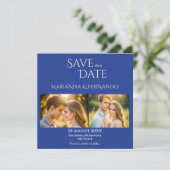 Talavera azulejo blauwe tegel bruiloft save the date (Staand voorkant)