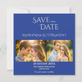 Talavera azulejo blauwe tegel bruiloft save the date (Voorkant)