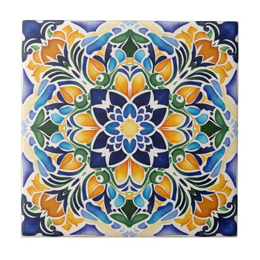 Talavera azulejo blauwe tegel gunsten  Mexicaan Tegeltje (Voorkant)