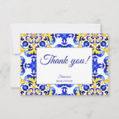Talavera azulejo blauwe tegels Mexicaans bruidsdin Bedankkaart (Voorkant)