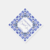 Talavera azulejo blauwe tegels Mexicaanse bruidsdo Servet (Hoek)