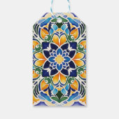 Talavera azulejo blauwe vintage Mexicaanse favorie Cadeaulabel (Achterkant)
