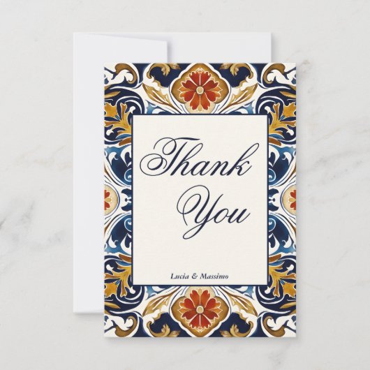Talavera Azulejo bruiloft Bedankkaart (Voorkant)
