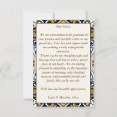  Talavera Azulejo bruiloft Bedankkaart (Achterkant)