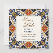 Talavera Azulejo bruiloft Save The Date (Voorkant)