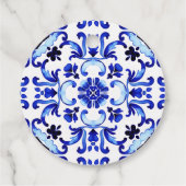 Talavera azulejo maiolica blauw tegels dank u bedankjes labels (Achterkant)