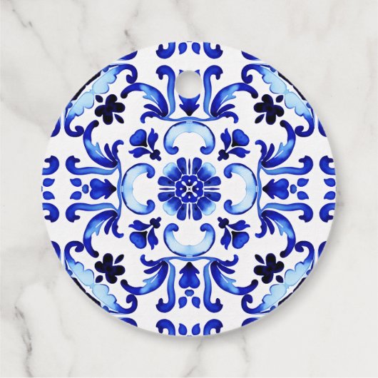 Talavera azulejo maiolica blauw tegels dank u bedankjes labels (Achterkant)