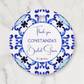 Talavera azulejo maiolica blauw tegels dank u bedankjes labels (Voorkant)