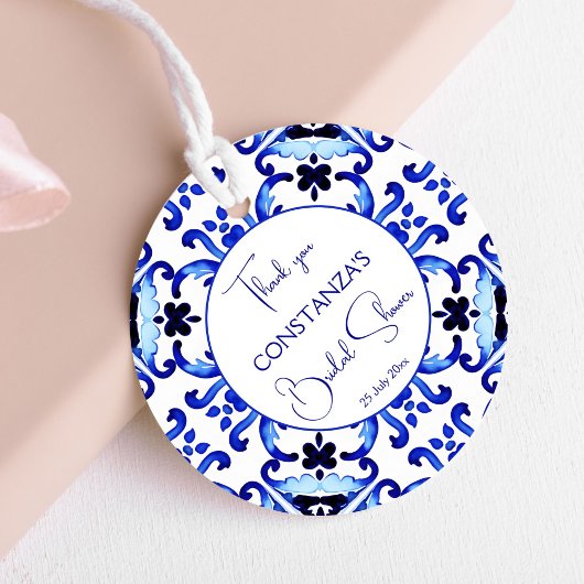 Talavera azulejo maiolica blauw tegels dank u bedankjes labels
