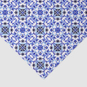 Talavera azulejo maiolica  blauwe tegels tissuepapier (Detail)