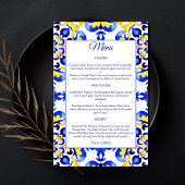 Talavera azulejo Mediterraans blauw tegels menu