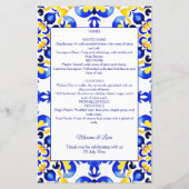 Talavera azulejo Mediterraans blauw tegels menu (Achterkant)