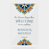 Talavera azulejo Mexicaans bruiloft welkom Acryl Bord