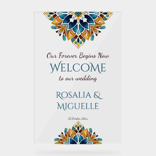 Talavera azulejo  Mexicaans bruiloft welkom Acryl Bord