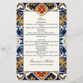  Talavera Azulejo Mexicaans huwelijksmenu (Achterkant)