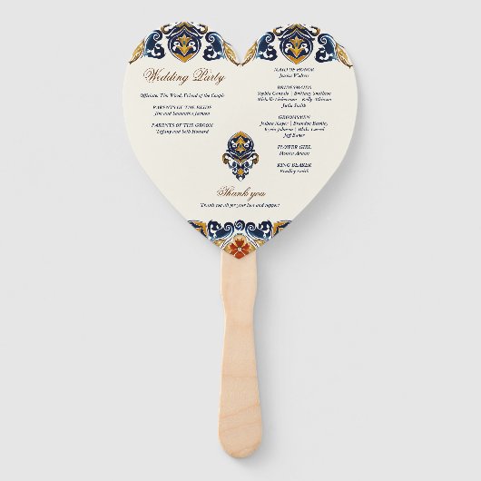  Talavera Azulejo Mexicaans huwelijksprogramma Handwaaier (Achterkant)