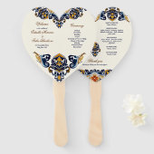  Talavera Azulejo Mexicaans huwelijksprogramma Handwaaier (Voorkant en achterkant)