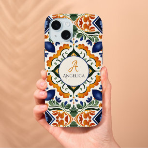 Talavera Azulejo  Mexicaanse tegels monogram iPhone 15 Case