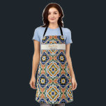 Talavera Azulejo Mexicaanse tegels monogram Schort<br><div class="desc">Azulejo blauw Portugees Talavera tegels Mexicaans tegels monogram gepersonaliseerd schort cadeaus voor haar cadeaus voor hem kerstcadeaus voor moeder kerstcadeaus voor oma</div>