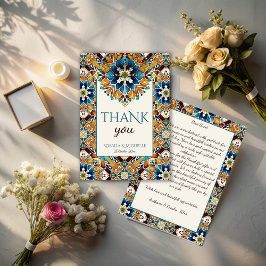 Talavera azulejo tegel  bruiloft bedankkaart