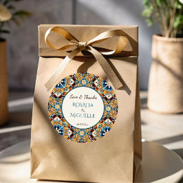 Talavera azulejo tegel  bruiloft ronde sticker