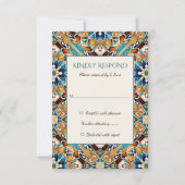 Talavera azulejo tegel  bruiloft RSVP kaartje (Voorkant)