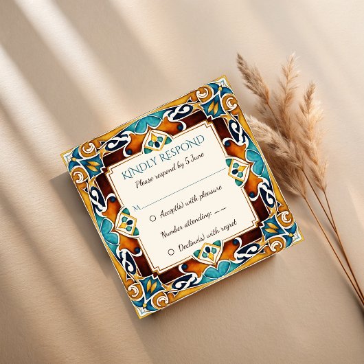 Talavera azulejo tegel  bruiloft RSVP Notitiekaartje