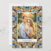 Talavera azulejo tegel  bruiloft save the date (Achterkant)