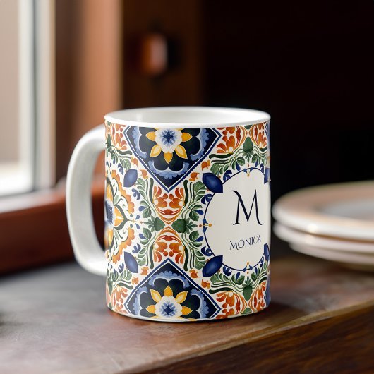Talavera Azulejo tegel monogram Koffiemok