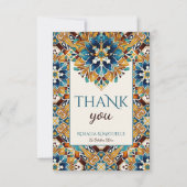 Talavera azulejo tegel vintage Mexicaanse bruiloft Bedankkaart (Voorkant)