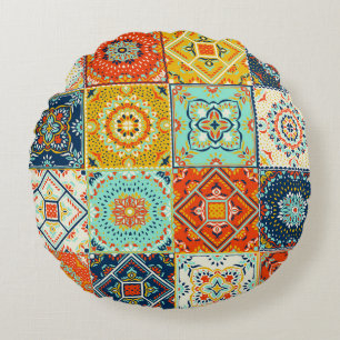 Talavera, Azulejos, Turks mozaïekbehang. Rond Kussen