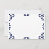 Talavera Black Floral Minimalist Spanish Wedding RSVP Kaartje (Achterkant)