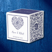Talavera blauw hart Favor Box Bedankdoosjes