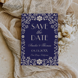 Talavera Blauw Mexicaans Huwelijk Save The Date