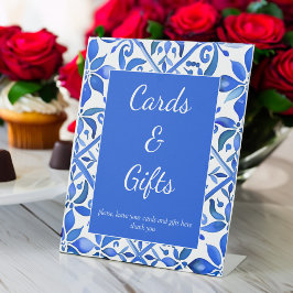  Talavera blauw tegel Spaans huwelijkscadeaus Reclamebord Met Voetstuk