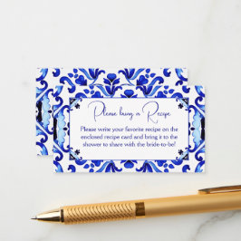 Talavera blauw tegels Mexicaans vrijgezellenfeest  Informatiekaartje