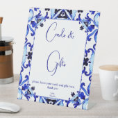 Talavera blauw tegels Mexicaans vrijgezellenfeest  Reclamebord Met Voetstuk (Insitu)