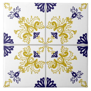 Talavera Bloem Motief Mediterraan Tegeltje Patroon