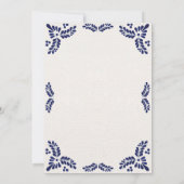 Talavera Blue Floral Minimalist Spanish Wedding Kaart (Achterkant)