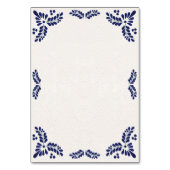 Talavera Blue Floral Minimalist Spanish Wedding Kaart (Achterkant)