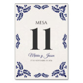 Talavera Blue Floral Minimalist Spanish Wedding Kaart (Voorkant)