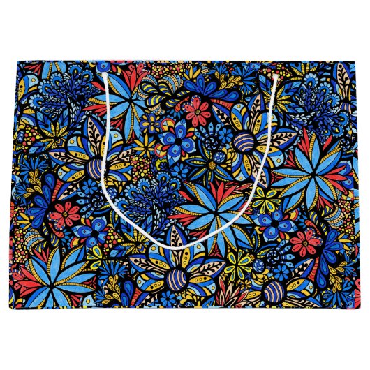 Talavera Bouquet Pattern Gift Bag Groot Cadeauzakje (Voorkant)