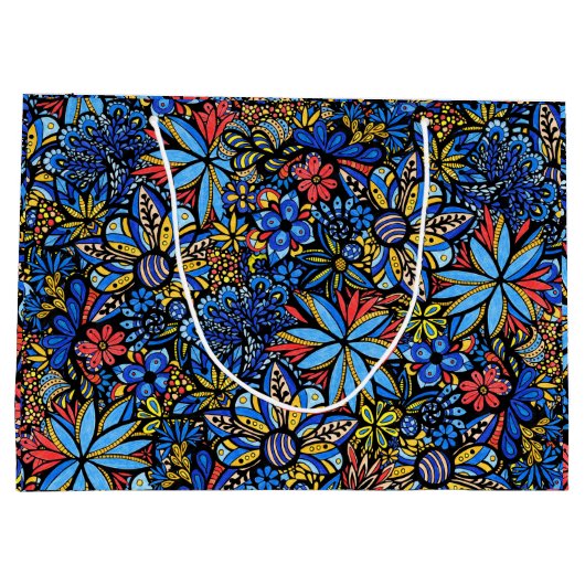 Talavera Bouquet Pattern Gift Bag Groot Cadeauzakje (Achterkant)